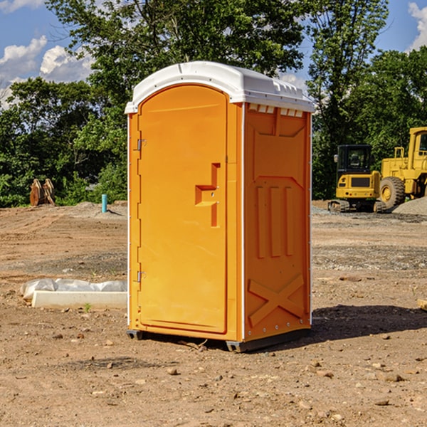 how often are the portable restrooms cleaned and serviced during a rental period in Salado